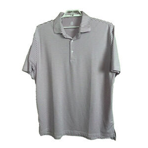 Turtleson‎ Tour Performance Men's 2XL Pink White Striped Golf Polo Shirt